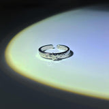 Silver star thin ring