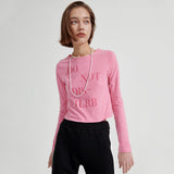 DNDB長袖Tシャツ/DNDB Long sleeve T-shirt [Melange Pink]