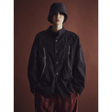 レクシオンカーブドジップオーバーシャツ / REXION CURVED ZIP-OVER SHIRT_BK