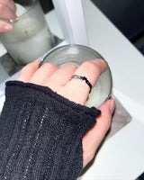 Silver star thin ring