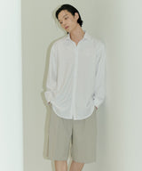 UNISEX PINTUCK STITCH BERMUDA PANTS M - LIGHT BEIGE (6689421557878)
