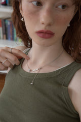3ペンダントポイントウィズスリムチェーンネックレス/3 pendant point with slim chain necklace