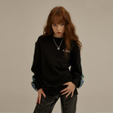 ロゴハイブリッドデニムスウェットシャツ/LSD Logo Hybrid Denim Sweatshirt