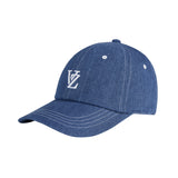 [VARZAR] 3D Monogram Stitch Over Fit Ball Cap BlueDenim