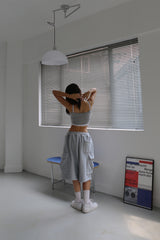 BUTTON CROP SLEEVELESS