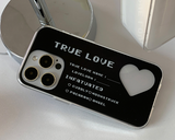 トゥルーラブハートフォトカードフレームブラックフォーンケース / True Love Heart Photo Card Frame black Phone Case