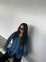 Bold denim loose fit shirt