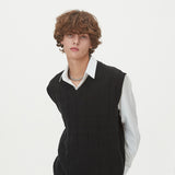 BLOCK LINK KNIT VEST_BLACK (6610821415030)