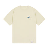 スモールマルチフラワードローイングショートスリーブTシャツ / Small Multi-Flower Drawing Smile Short-Sleeved T-shirt