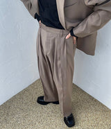 パイプ ピンタック スラックス / OWN Pipe pin tuck slacks (Set - up / 2 colors)