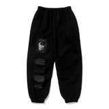 SKULL HEAVY SWEAT WIDE JOGGER PANTS GREY / BLACK (4626273501302)