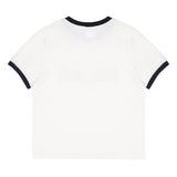 Happy two-tone crop T shirts [Navy] (6535244316790)