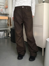 メルキットカットピンタックワイドコットンパンツ