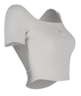 クロップドロゴTシャツ / [Seow] Croped logo T-shirts, gray