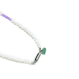 [NIROSERENDIPITY] AMETHYST PURPLE POINT PEARL NECKLACE (6658087551094)