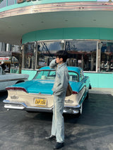 Cross line washing denim