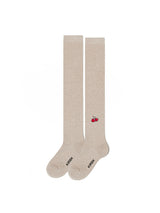 CHERRY LOGO KNEE SOCKS [OATMEAL]