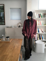 [UNISEX] Dickes Vintage Check Brushed Outer Long Sleeve Shirt