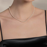 ワンタッチデイリースワロフスキーパールネックレス/Onetouch Daily Swarovski Pearl Necklace(3&4mm)1
