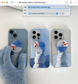 Picky snowman jelly hard case (clear)