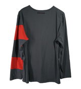 Charcoal/Red 1/4 Border Long (6629518147702)