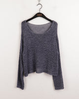 [5color]ジュエルサマーボートネック長袖ネットニット / Juel Summer Boat Neck Long Sleeve Net Knit