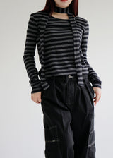 ストライプスカーフセットTシャツ/Stripe scarf set T-shirt (2color)