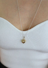 ハートロングボールネックレス14k