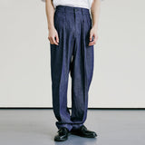 デニムワイドカーブフィット2タックスラックス / DENIM WIDE CURVE FIT TWO TUCK SLACKS INDIGO