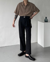 リネンバイオショートスリーブシャツ / UN275 Linen Bio Short-Sleeved Shirt (4 colors)