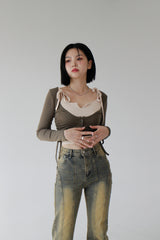 ケフィアシアリングTシャツセット/Kefir Shirring T-shirt Set (2color)