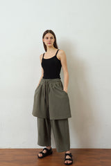 SOLAR PIGMENT 1/2 WIDE SWEAT PANTS (Khaki) (6680167350390)