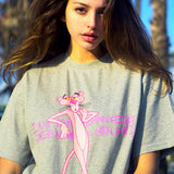 Pink Panther Leaning Against Our Logo T-Shirt (2color) (6673086316662)