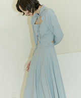 HIGH WAIST FLARE MAXI SKIRT - NILE BLUE (6689409171574)