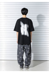 スマイルパターンデニムパンツ/SMILE PATTERN DENIM PANTS (BLACK)