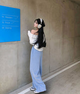 [BELLIDE MADE] Soft velvet velvet sweatshirt Wide pants