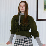 [NF] BLUNT LETTERING LOGO KNIT (KHAKI)_F23ZB261