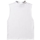 ハーフタートルネックスリーブレスT/HALF-TURTLE NECK SLEEVLESS T-WHITE