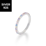 [S925]2㎜テニスリング/[S925] 2MM Pastel Tennis Rilng (silver)