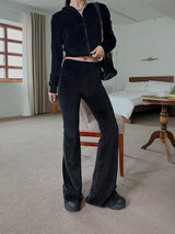 ベルベット ブーツカット トレーニングパンツ / Velvet Boot Cut Training Pants (4color)
