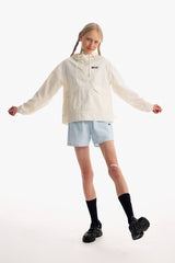 チェリーフーディーウオウブンアノラック／CHERRY HOODIE WOVEN ANORAK [IVORY]