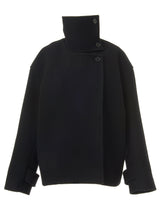 ハイネックハーフコート / HIGHNECK HALF COAT_BLACK