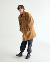UNISEX WOOL RAGLAN HIDDEN COAT M - TWILL CAMEL (6636060704886)