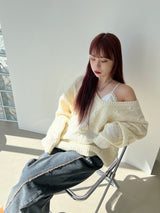 ウールVネックツイストニット/Wool V-neck Twist Knit (3color)