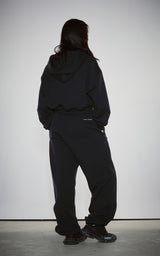  HAIF-ZIP HOODIE (CROP)_NAVY