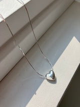 [92.5silver] シルキーハートネックレス