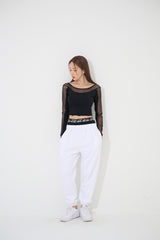 アップラインメッシュクロップTシャツ/(9234) Upline Mesh Crop Tee
