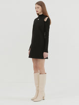 MINIMAL SIMBOL DRESS -BLACK (6642710249590)