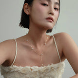 ゴールドパールドロップネックレス / gold pearl drop necklace (material 14K goldfilled)