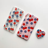 Cherry&Daisy Pink / hard glossy case iPhone Galaxy (6587674099830)